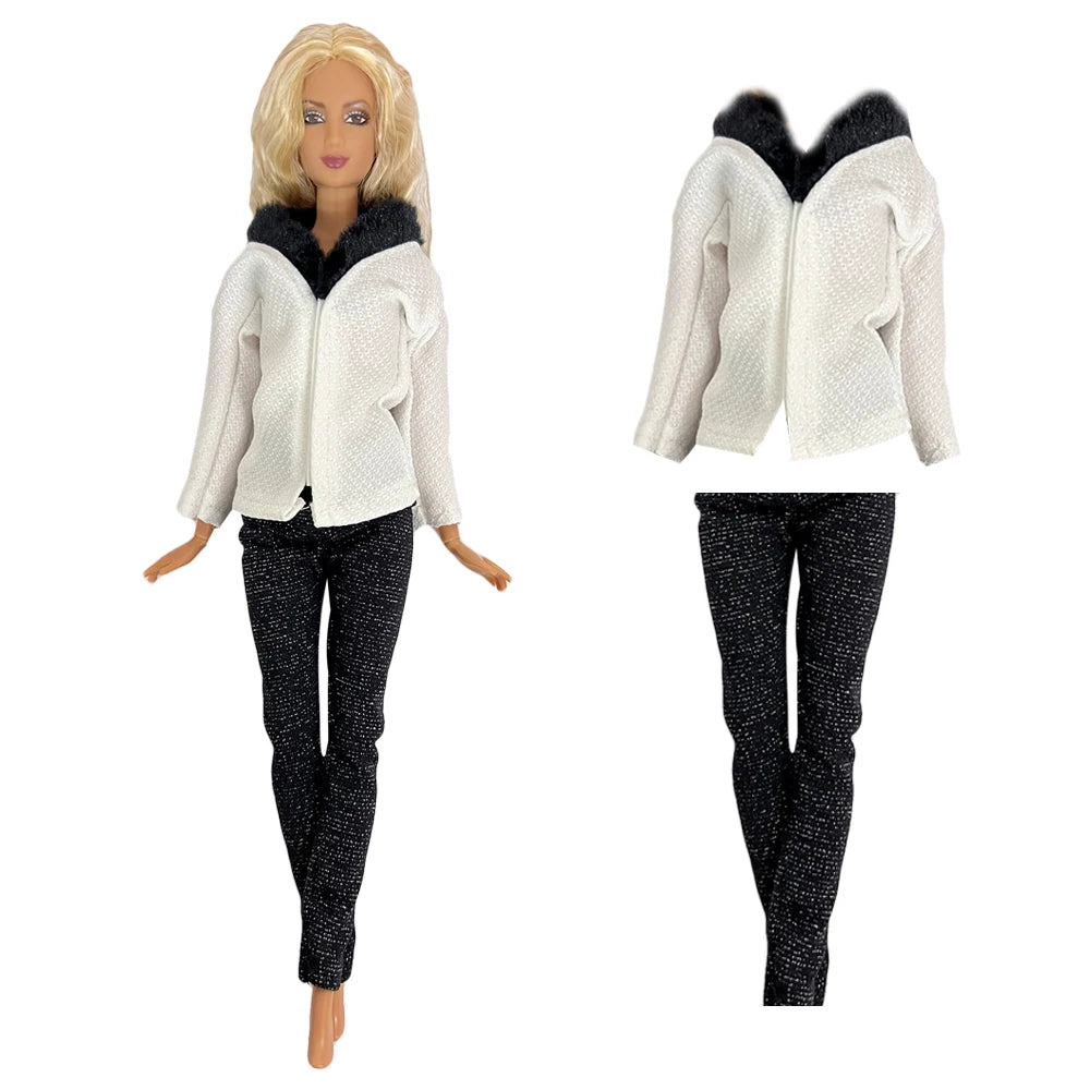NK Official Mix Style Clothing Fashion Clothing Soft Fur Coat Doll Dress Casual Wear Clothes for Barbie Doll Accessories JJ