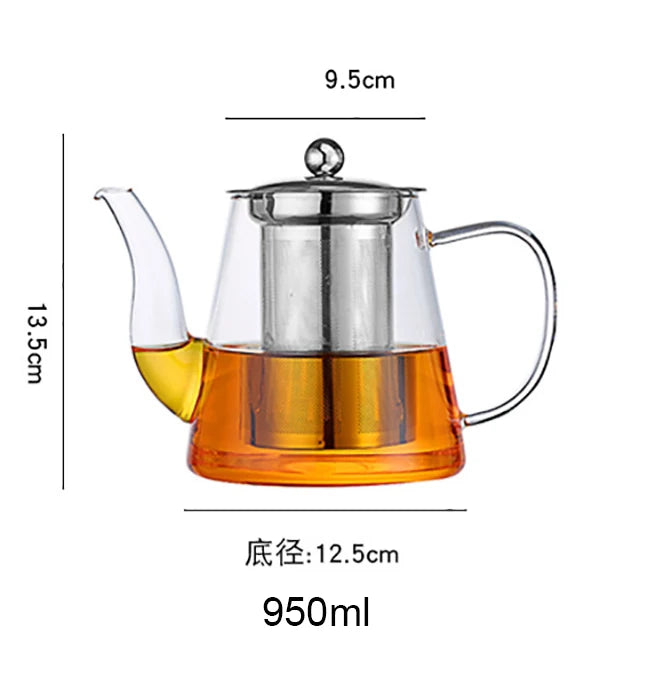 High Quality Tea Infuser Pot Heat-Resistant Glass Teapot Cup With Filter Flower Tea Pot Oolong Puer Kettle Glass Coffee Tea Pot