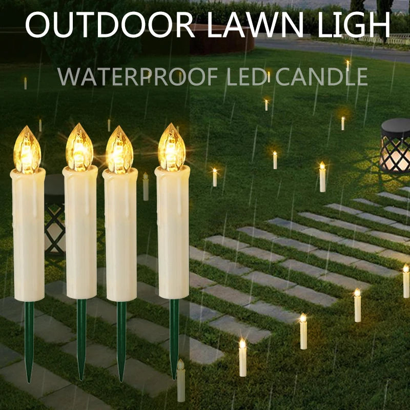 10/20/30/40pcs Candle Light Timer Remote Home Decor Artificial Flameless Led Candle Lamps Waterproof Christmas Candles Wholesale