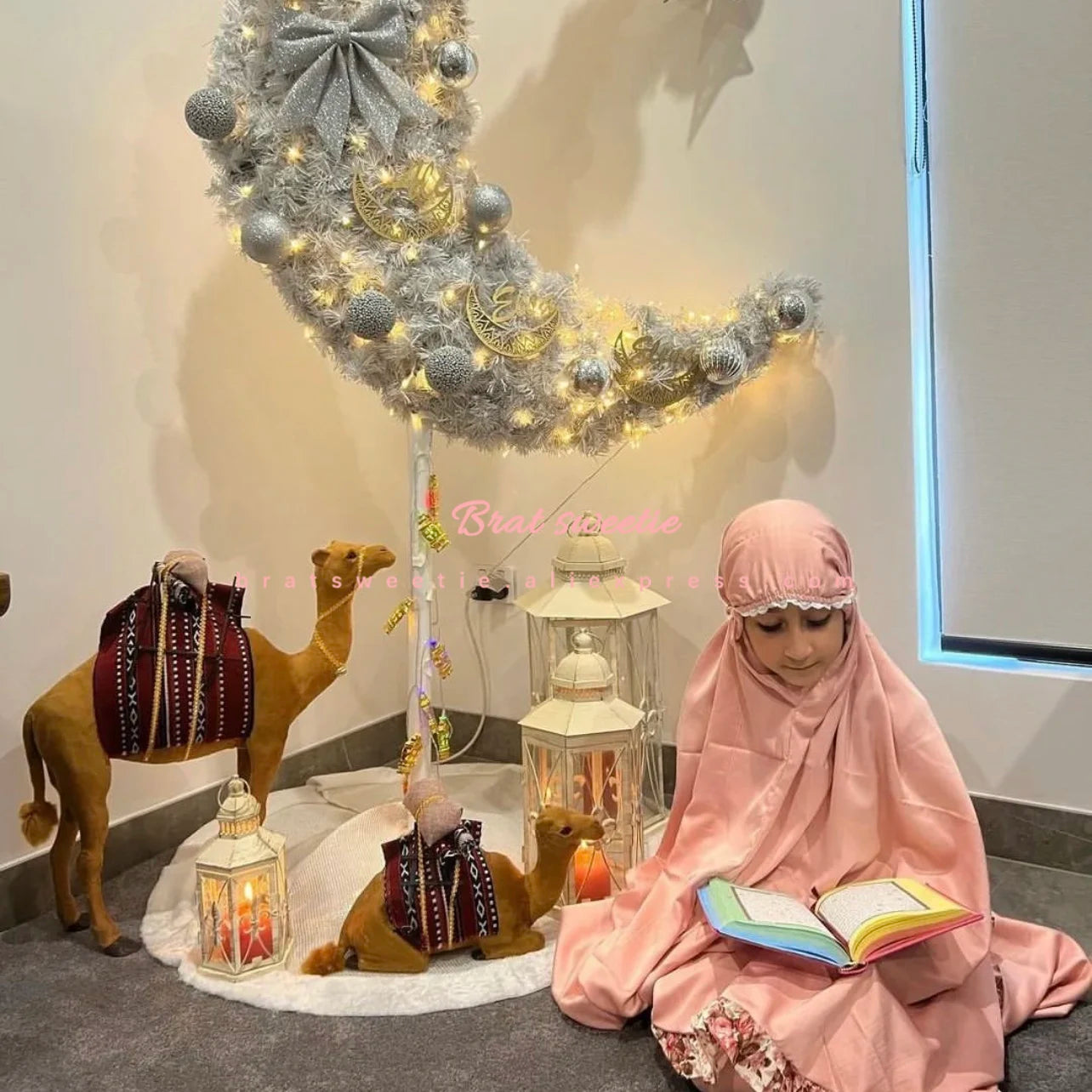 2023 Ramadan Kareem Tree Skirt Eid Mubarak Decorations for Home Islam Muslim Party Decor