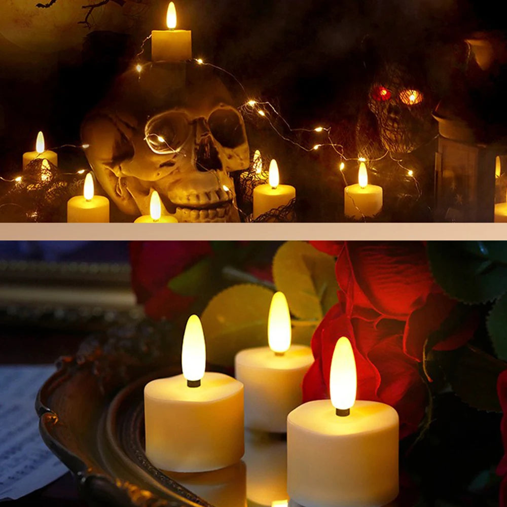 Led Candle Set Rechargeable Electronic Flicker Flameless Candles Lamp With Timer Remote for Home Decor Christmas Candle Lights