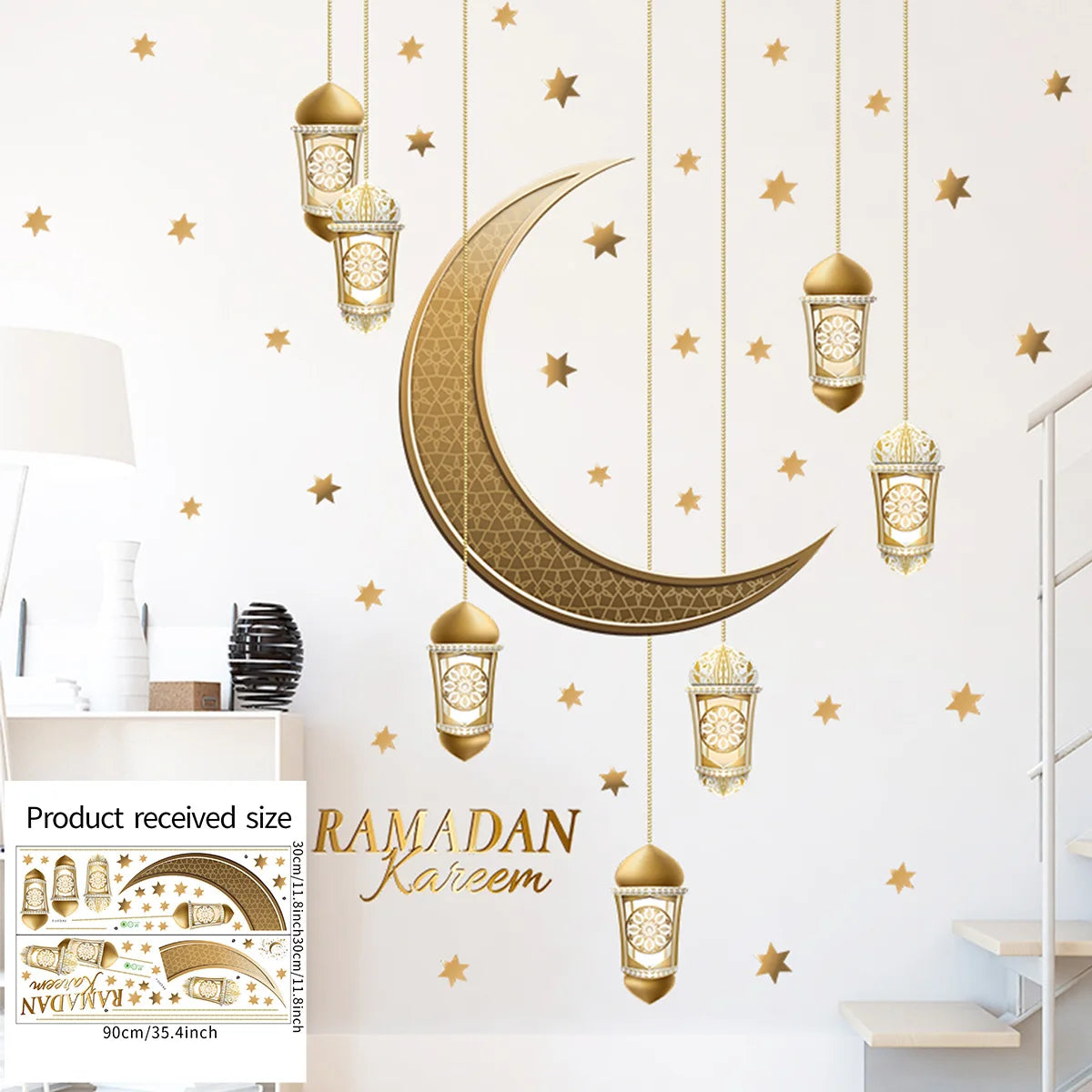 Eid Mubarak 2024 Wall Stickers Ramadan Decorations for Home Islamic Ramadan Kareem Muslim Party Decor Eid Mubarak Gifts Al Adha