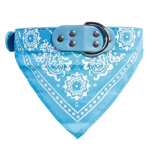 Adjustable Dog Bandana Leather Printed Soft Collar for Dog Pet Supplies Cat Scarf Collar for Chihuahua Puppy Pet Neckerchief