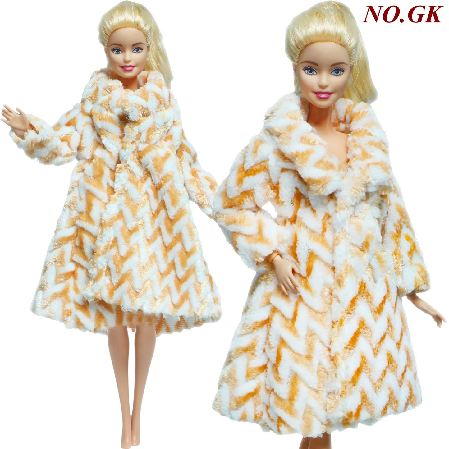 1 Pcs Handmade High Quality Doll Coat Dress Fur Clothes for Barbie Doll Winter Wear Leopard Outfit Doll Accessories Kids Toys