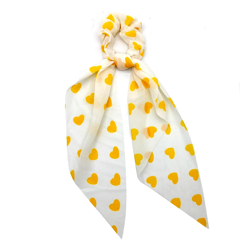 Chiffon Hair Scrunchies Women Fashion Pearl Ponytail Holder Hair Tie Hair Rope Rubber Bands Hair Accessories Bowknot Headwear