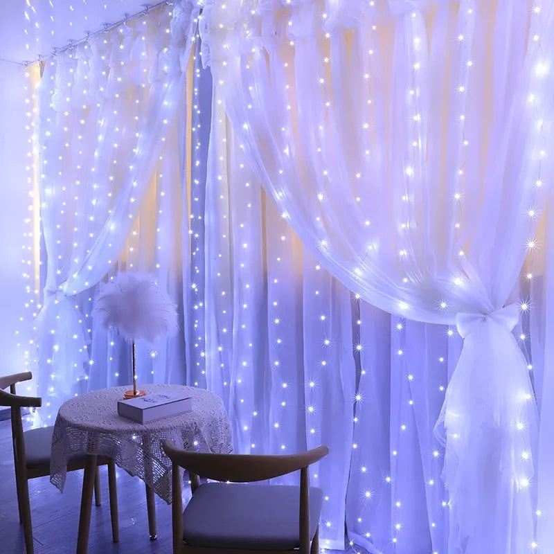 Christmas Lights Curtain Garland Merry Christmas Decorations for Home Christmas Ornaments Xmas Gifts Navidad 2023 New Year Decor