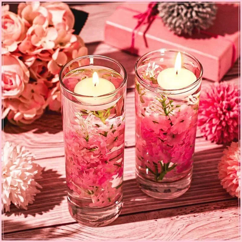 20Pcs Floating Candles Smokeless Candles Valentine Day Romantic Candlelight Atmosphere Birthday Party Wedding Decoration