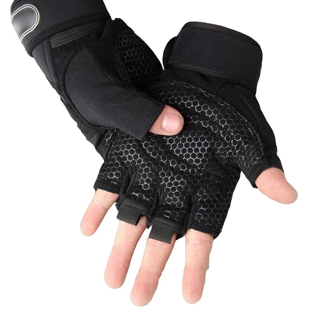 Gym Fitness Gloves Women Men Half Finger Cycling Bicycle Motorcyclist Gloves Weightlifting Yoga Sport Training Fingerless Gloves
