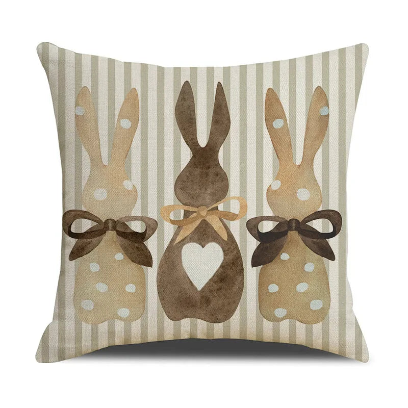 2024 Easter Rabbit Table Runner Linen Bunny Dining Table Cloth Placemat Spring Holiday Happy Easter Decoration for Home Kitchen