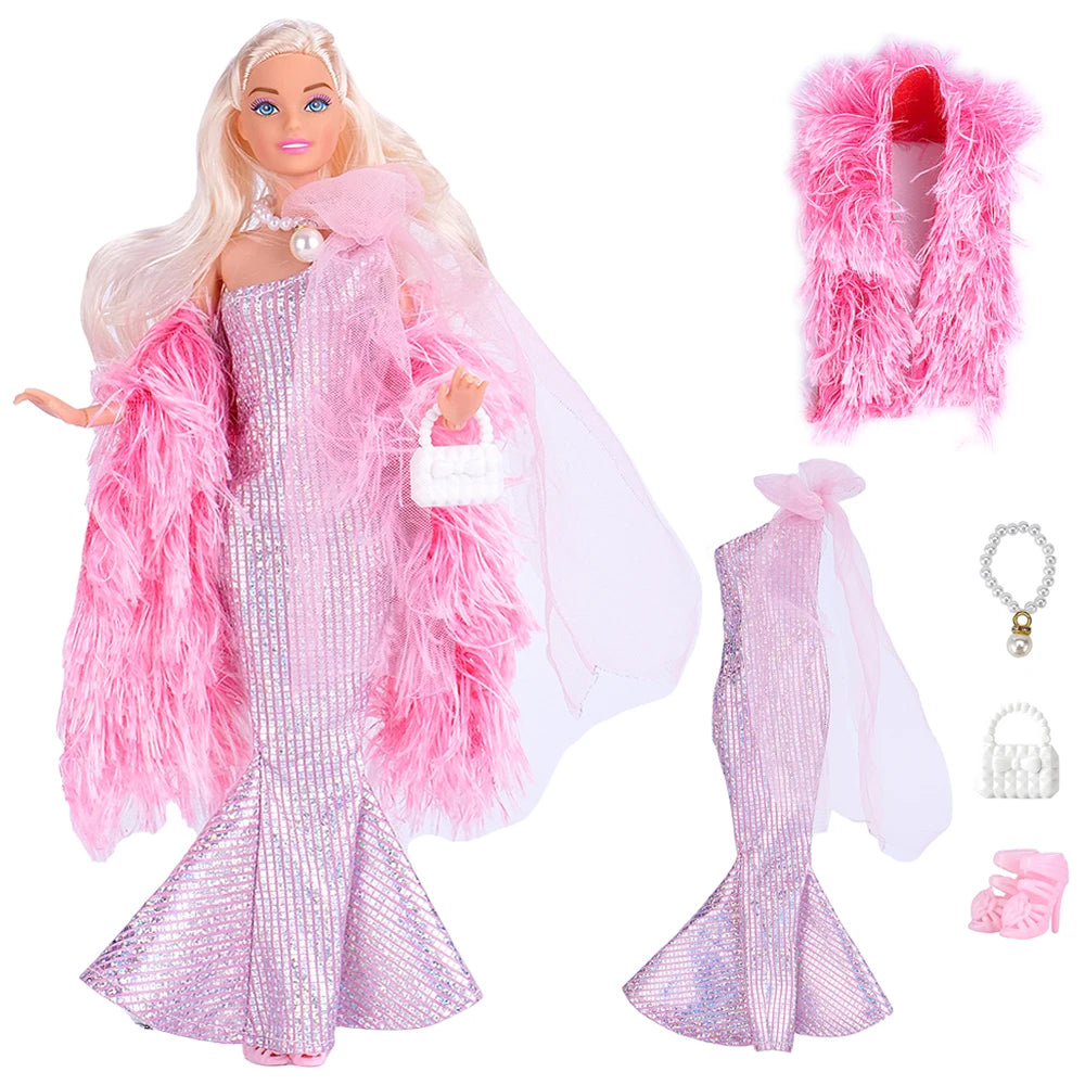 NK Pop Doll Clothes Mermaid Dress Fishtail Skirt Clothing for Barbie Clothes Doll Accessories Toy Gift JJ