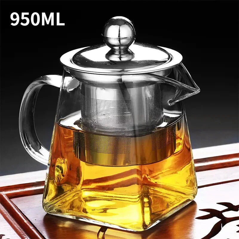 Glass Teapot With Infuser Tea Set Kettle Maker Infusers Jug Teaware Kitchen Dining Bar Home Tea Kit Glass Teapot Samovar