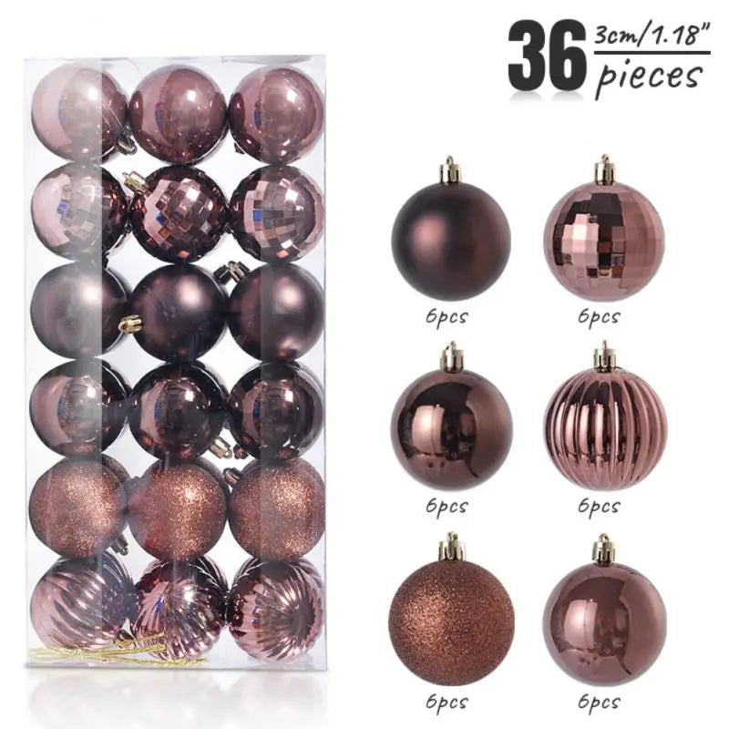 24/36pcs Christmas Ball Christmas Tree Ornament Home Christmas Hanging Pendant New Year Party Decoration Gift Navidad