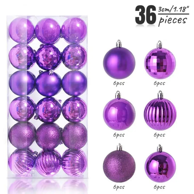 24/36pcs Christmas Ball Christmas Tree Ornament Home Christmas Hanging Pendant New Year Party Decoration Gift Navidad