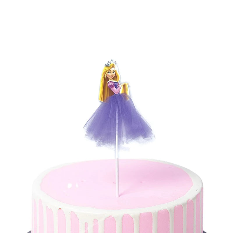 Disney Cake Topper Decoration Happy Birthday Party Snow White Cake Decor Frozen Elsa Birthay Supplies Ariel Sofia Princess Cake