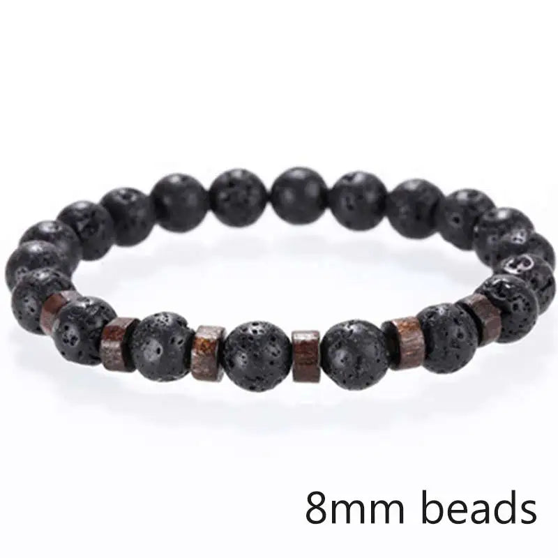 Men Bracelet Natural Moonstone Bead Tibetan Buddha Bracelet Chakra Lava Stone Diffuser Bracelets Men Jewelry