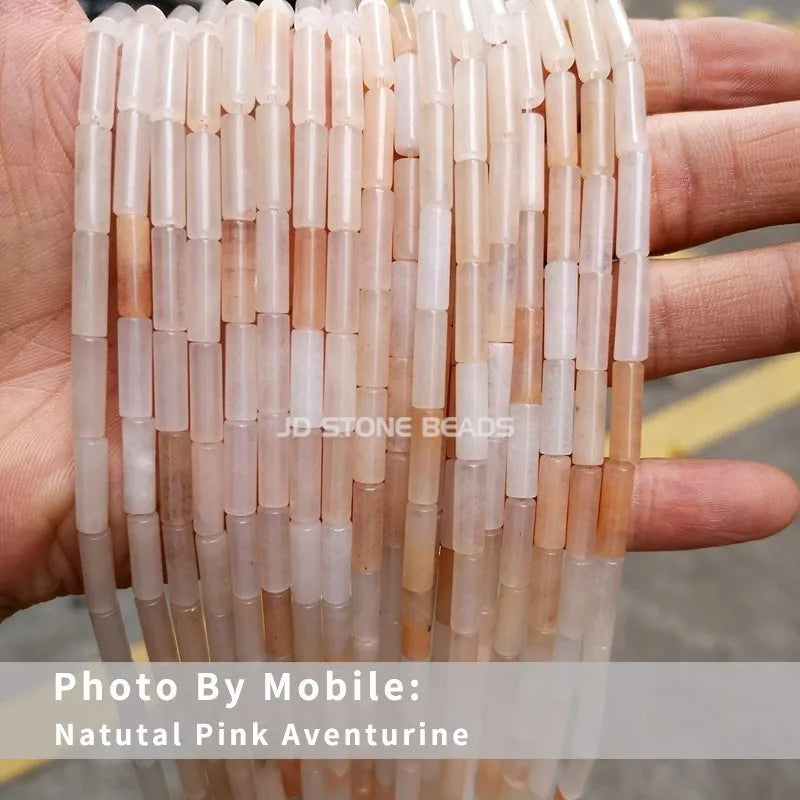 4*13mm Natural Stone Agate Jasper Turquoise Tube Shaped Beads Loose Cylindrical Bead for Jewelry Making DIY Bracelet Accessory