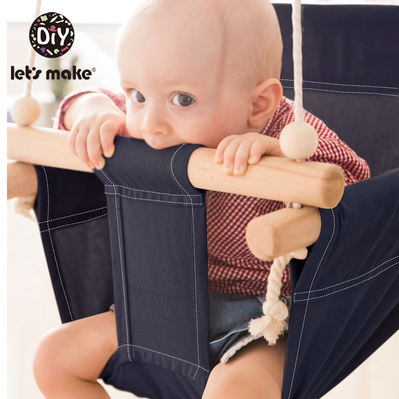 Let'S Make Cotton Baby Swing Chair Hanging Wood Children Kindergarten Toy Outside Indoor Beach Basket Swinging Chair Baby Toy