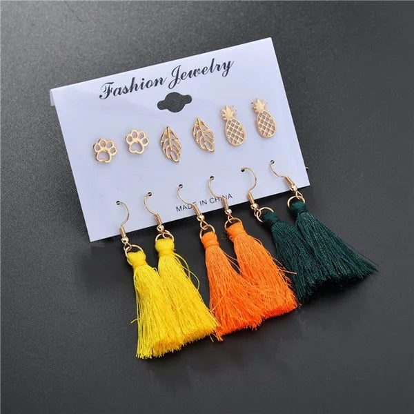 Modyle New Hot Sell Small Stud Earrings Set for Women Girl Punk Stud Earrings Set Personality Party Jewelry Brincos
