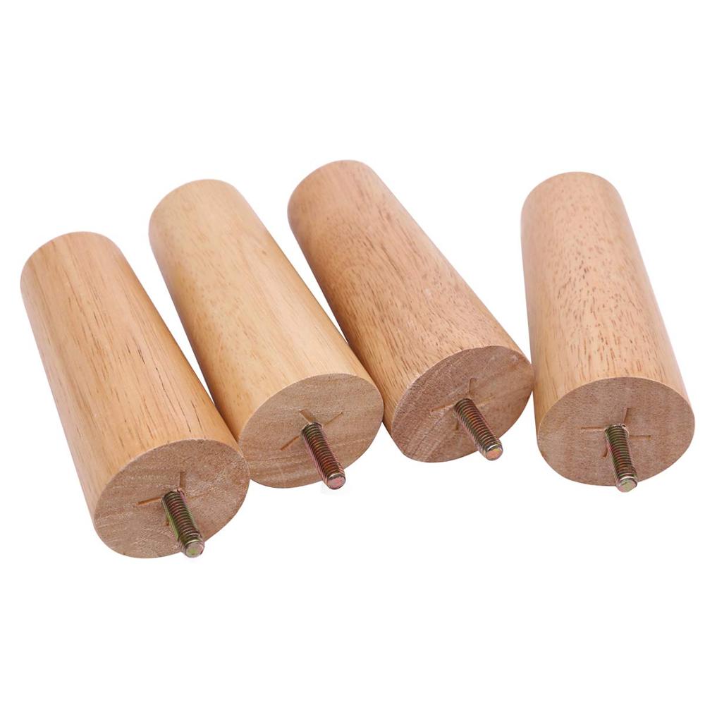 12CM Solid Wood Furniture Sofa Legs Set M8 Bolt Oak Tapered Replacement Sofa Bench Chair Coffee Table Cabinet Leg Set of 4