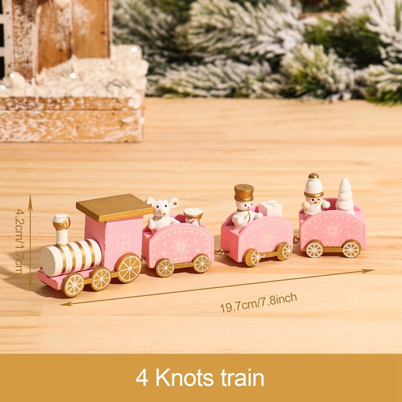 Christmas Wooden Train Merry Christmas Decoration for Home 2023 Christmas Ornaments Navidad Xmas New Year 2024