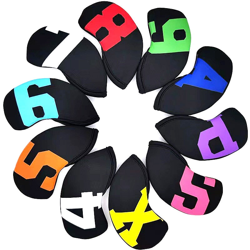 Siranlive Golf Iron Head Covers 9pcs/10pcs (4~9,P ,A ,S,X ) Simple Style Waterproof PU Leather