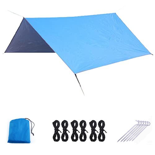 Silver Coating Waterproof Hammock Awning Canopy Tent Tarp Beach Camping Portable Pergola Sunshade Outdoor Camping Hiking Picnic