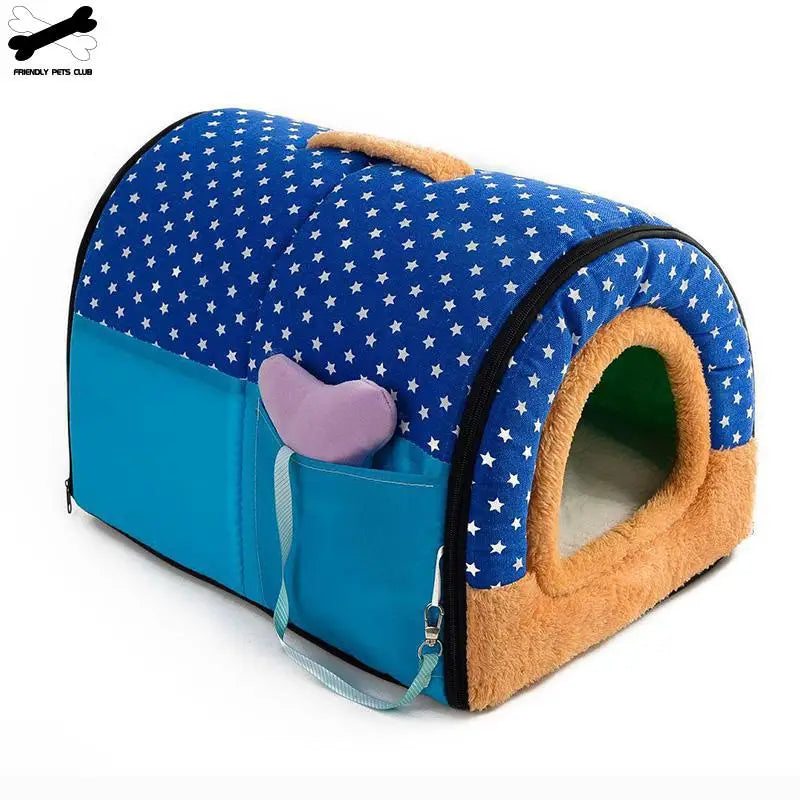 Large Pet Dog Bed Cat House Cave Comfortable Print Stars Kennel Mat for Pet Puppy Winter Summer Foldable Cat Bed Pet Supply