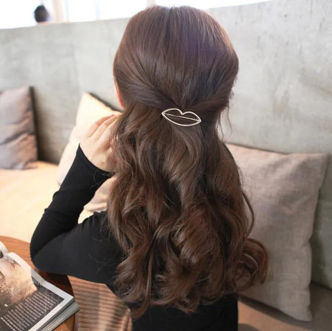 Metal Leaf Hair Clip Barrettes Hairpin Barrette Hair Claws Women Girls Trend Charm Moon Round Triangle