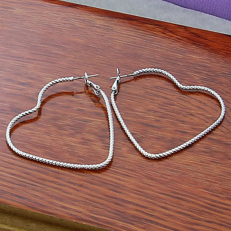 New Trendy 925 Sterling Silver Simple 3.5cm/5cm Circle Round Hoop Earring for Woman Fine Jewelry