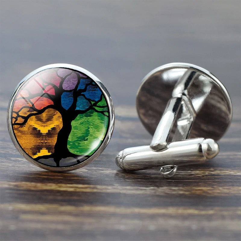 Tree of Life Cufflinks for Men Best Man Cufflinks Set Cufflinks Wedding Life Tree Suit Shirt Cuff Links Men Accessories