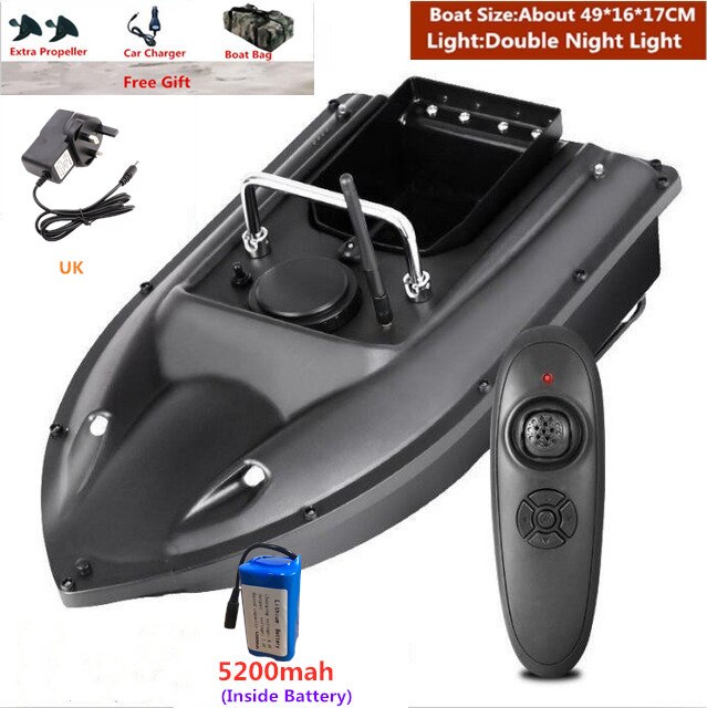 Smart Fixed Speed Cruise Radio Remote Control Fishing Bait Boat 1.5KG 500M Dual Night Light Lure Fishing RC Bait Boat Fishing
