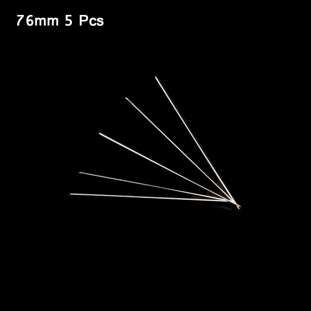 WLYeeS 5Pcs Central Opening Curved Beading Needles Stainless Steel Tools Pins for Bead Threading String Cord Easy Jewelry Making