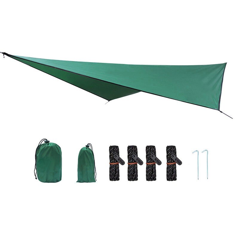 Rhombus Waterproof Tarp Tent Shade Outdoor Camping Hammock Rain Fly UV Garden Awning Canopy Sunshade Ultralight 360x290cm