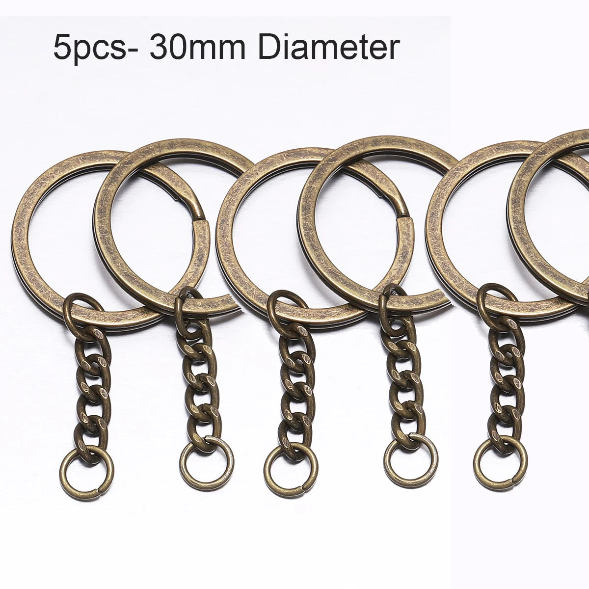 Silver Plated Metal Blank Keyring Keychain Split Ring Keyfob Key Holder Rings Women Men DIY Key Chains Key Ring Accessories