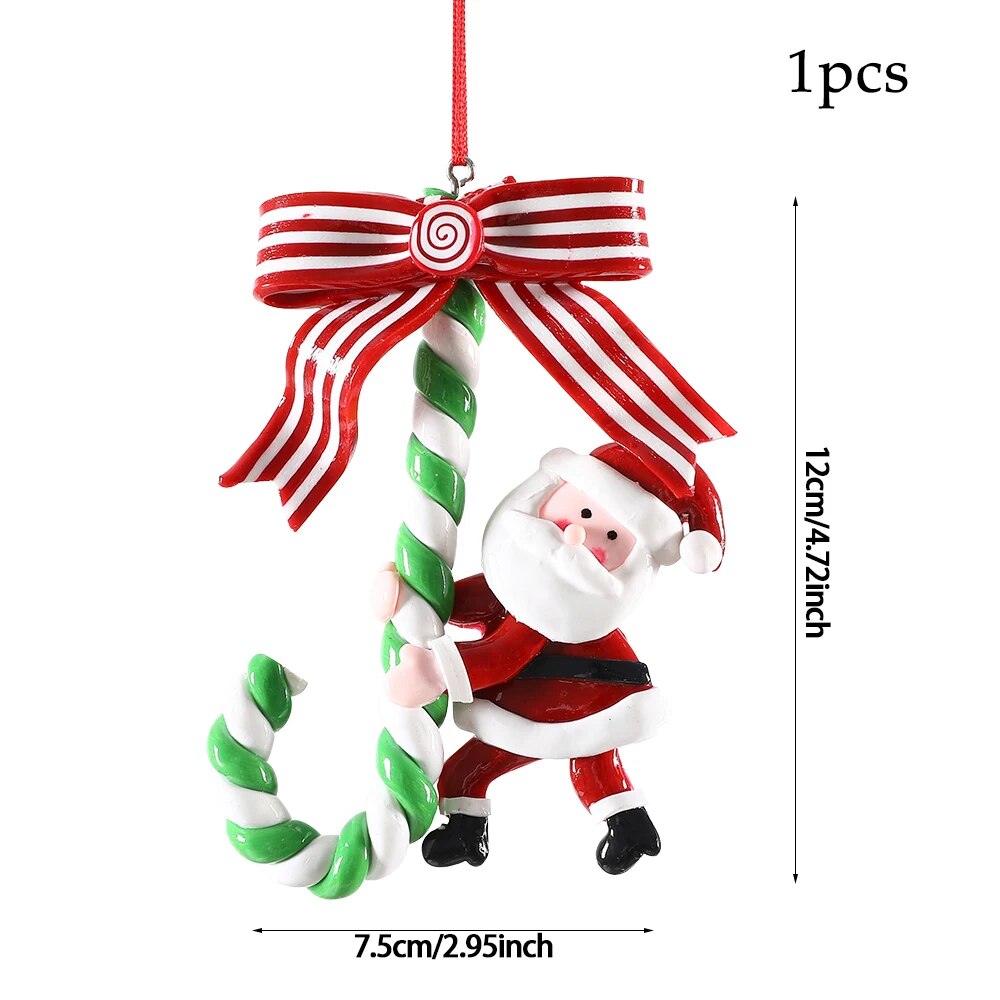 Multi Size Red and White Christmas Candy Canes Christmas Balls Christmas Tree Pendant Family Christmas Decoration New Year