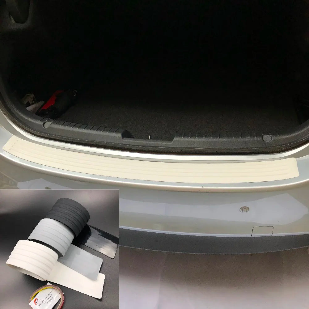 Universal 104*9cm 90*8cm Car Trunk Door Sill Plate Protector Rear Bumper Guard Rubber Mouldings Pad Trim Cover Strip Car Styling