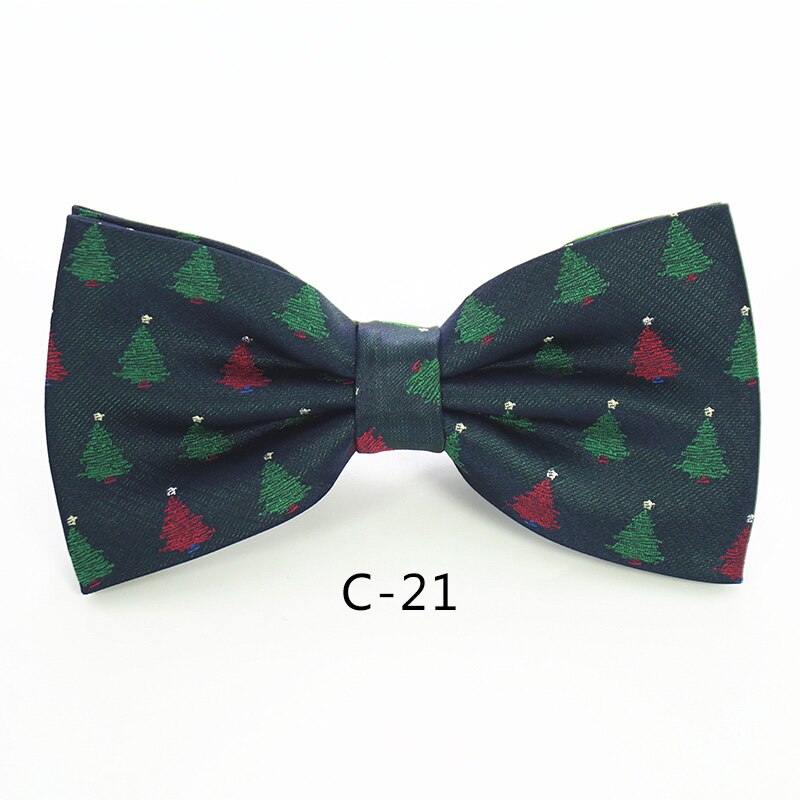 JEMYGINS Christmas Bow Ties for Mens Shirt Snowflake Christmas Tree Pattern Men Silk Bow Tie Christmas