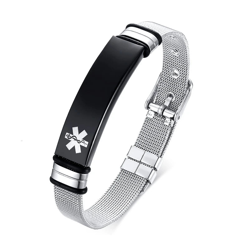 Meaeguet Personalized Bangle Men's Slide Mesh Bracelet Customized Name Wristband Stainless Steel Male Bileklik Pulseira