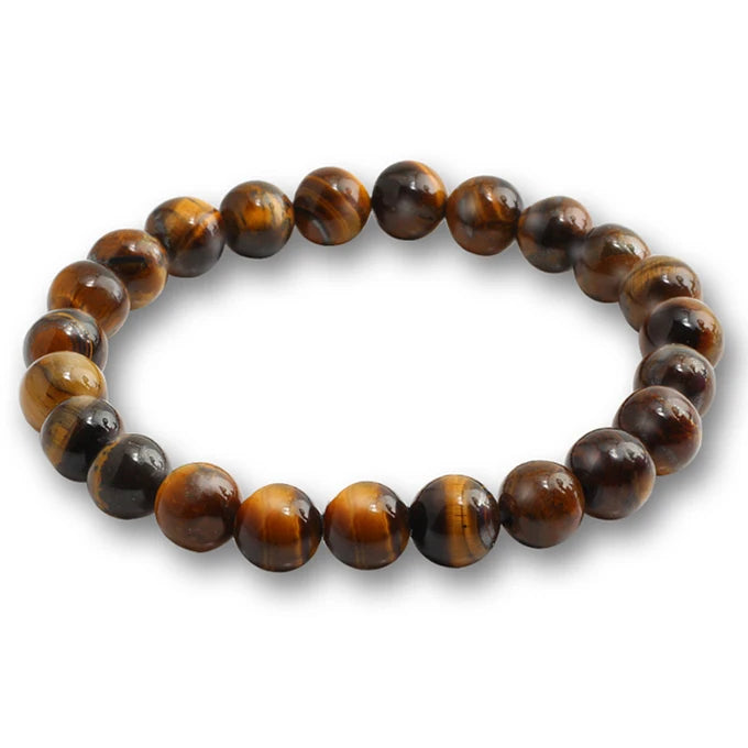 10mm Tiger Eye Natural Stone Beads Bracelet 3 Size Buddha Lava Round Beads Elasticity Rope Bracelets for Men Yoga Handmade Jewel