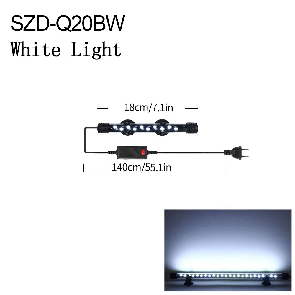 18-54cm Aquarium Light Fish Tank Submersible Light Lamp Waterproof Underwater LED Lights Aquarium Lighting