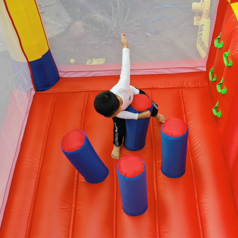 YARD Large Inflatable Bouncer Trampoline With Obstacle Slide 4*3.8*2.5M Outdoors Home Use PVC Oxford Christmas Birthday