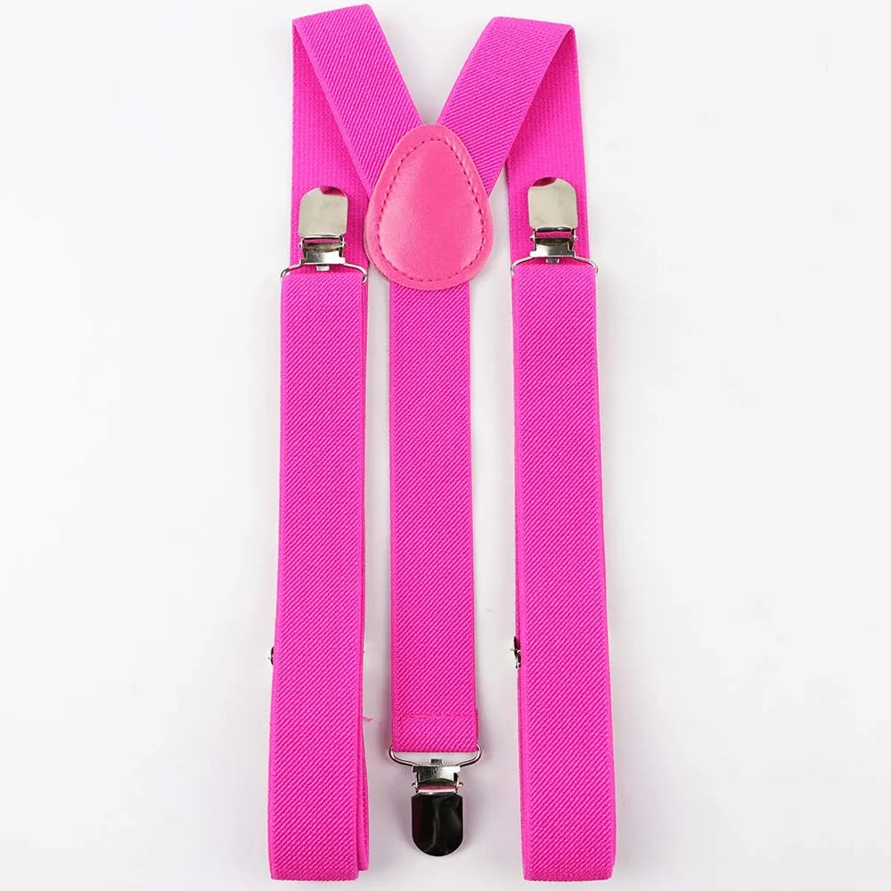 Solid Color Man's Belt Men Women Suspenders Polyester Y-Back Braces Adjustable Elastic