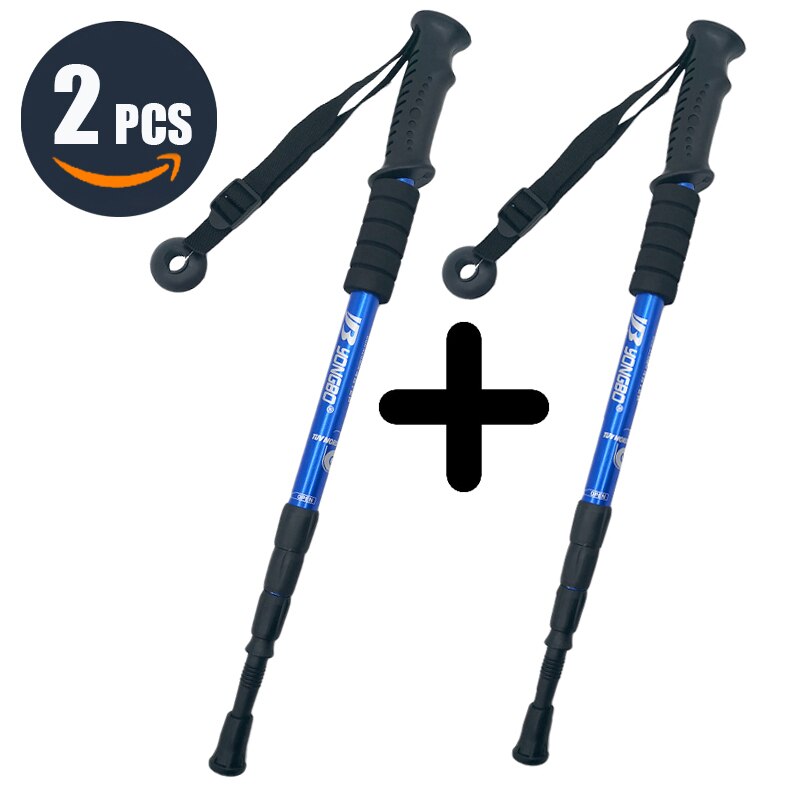 VILEAD Nordic Stick Adjustable Retractable Cane Outdoor Portable Travel Hiking Trekking Poles 2 Pcs 50-105cm