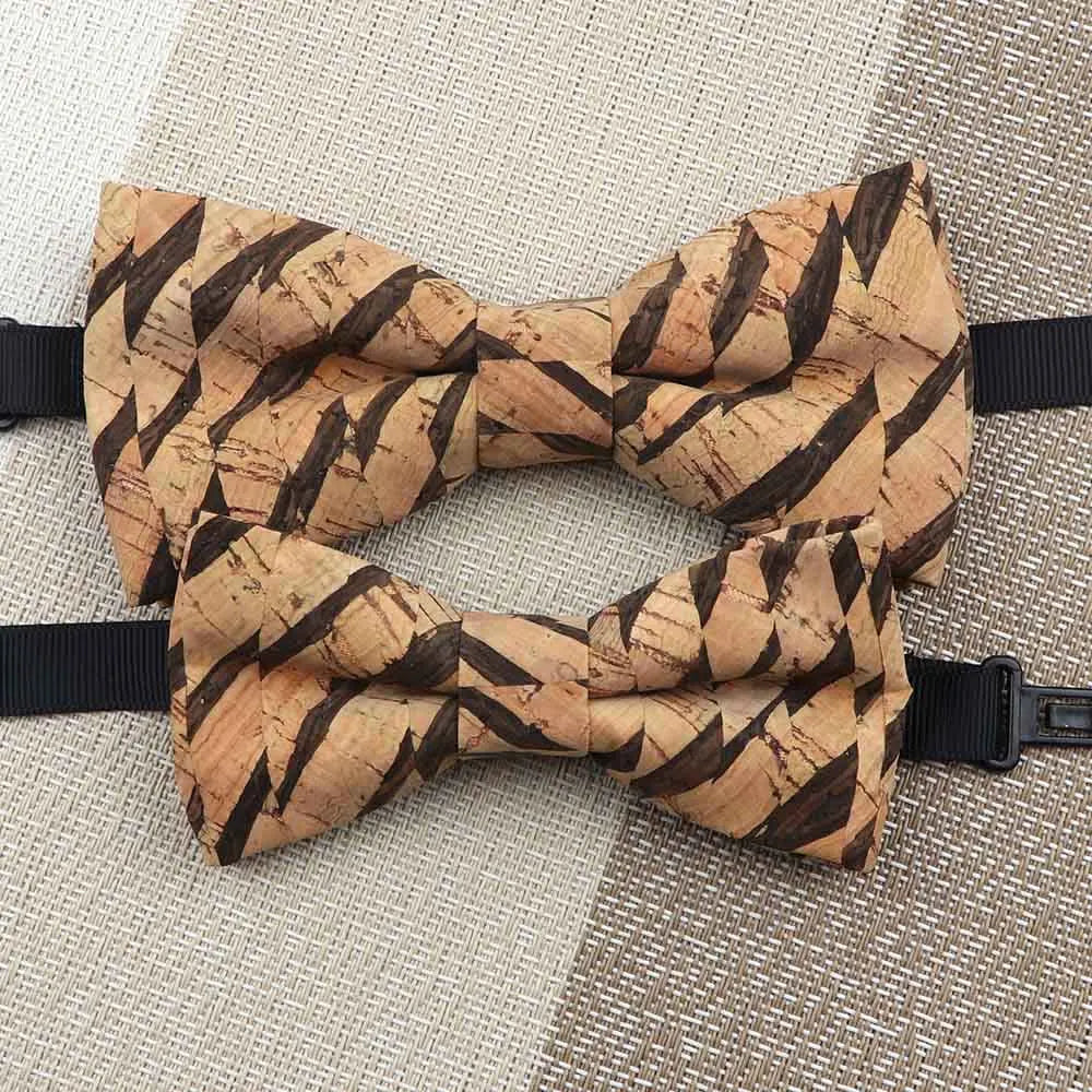 Fashion New Cork Wood Kids Bow Ties Novelty Handmade Fancy Bowtie Adjustable Butterfly Party School Children Accessories