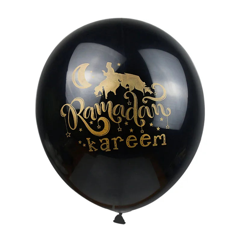 10Pcs Eid Mubarak Latex Balloon Ramadan Kareem Decoration Air Globos Ramadan Mubarak Muslim Islamic Festival Party Supplies 2024