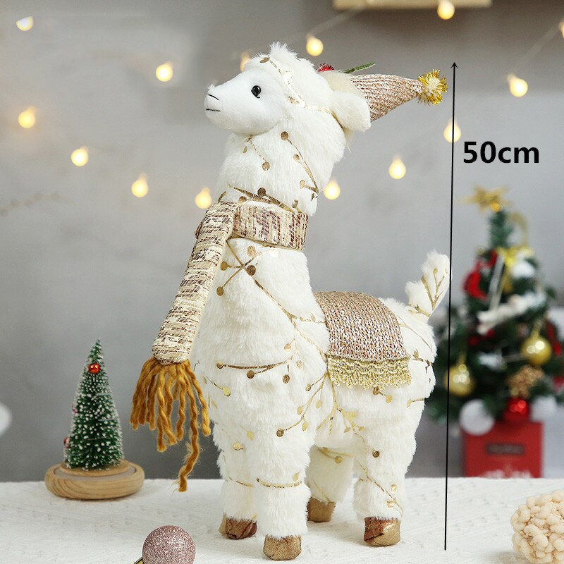 Santa Claus Snowman Alpaca Elk Christmas Decorations for Home New Year Christmas Doll Home Figures Ornaments Merry Christmas