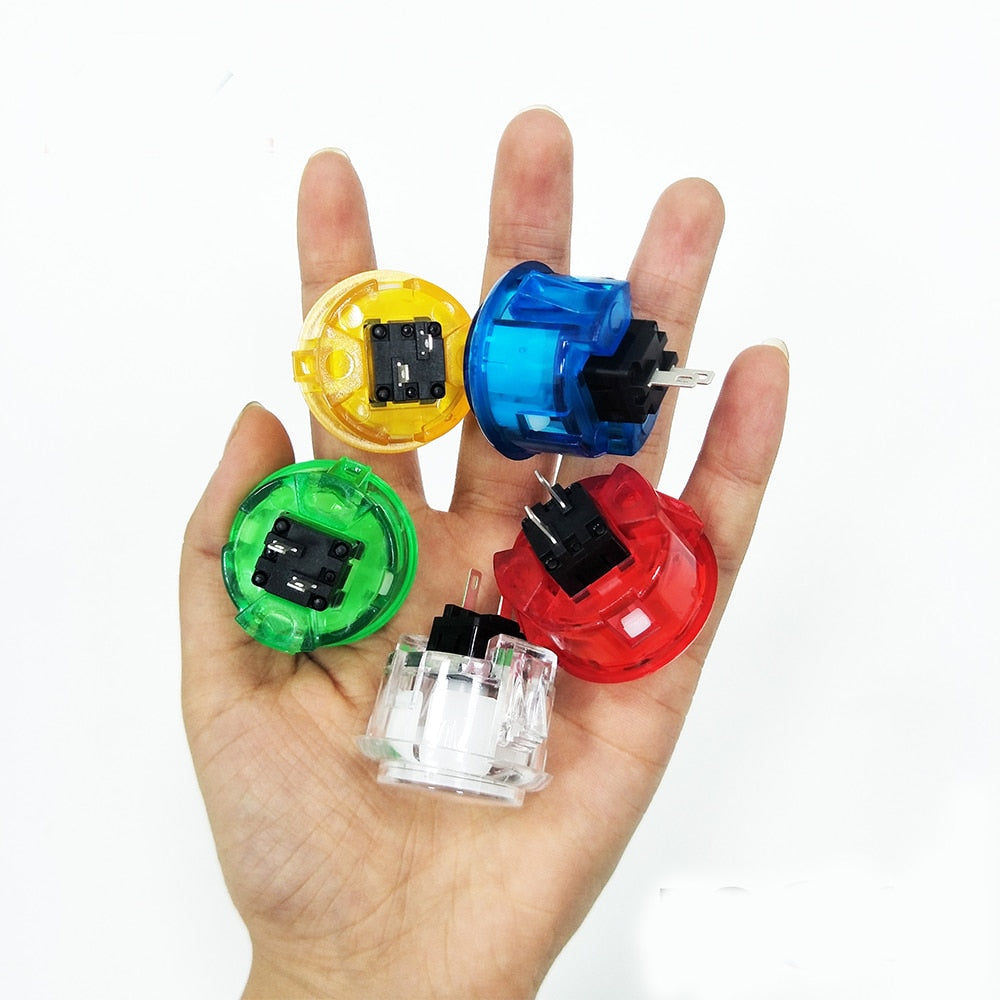 10 Pcs Transparent No LED Arcade 30mm Push Button Copy SANWA Replace OBSF-30 OBSN-30 for DIY Raspberry Pi MAME PC Pandora Game