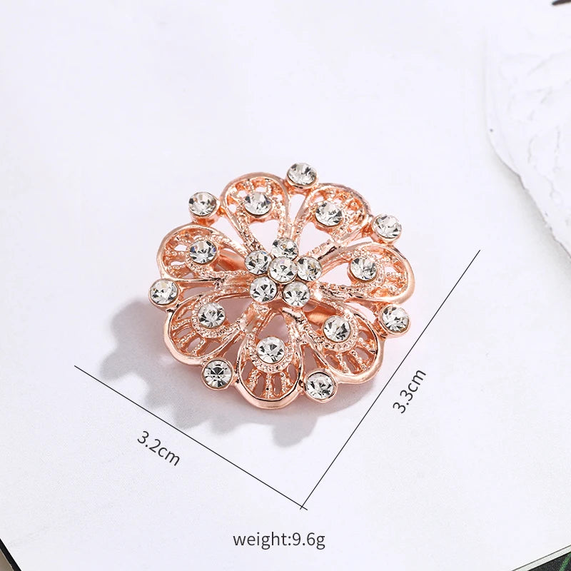 Baiduqiandu Brand Crystal Rhinestones Flower Pins and Brooches for Women Dress Party or DIY Wedding Bouquets Jewelry
