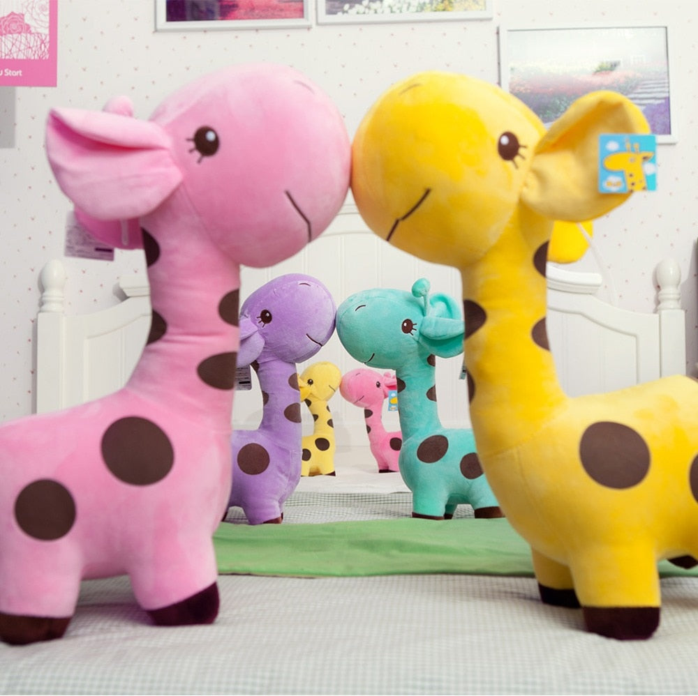 18cm/25cm Cute Giraffe Plush Toy Pendant Soft Deer Stuffed Cartoon Animals Doll Baby Kids Toys Christmas Birthday Colorful