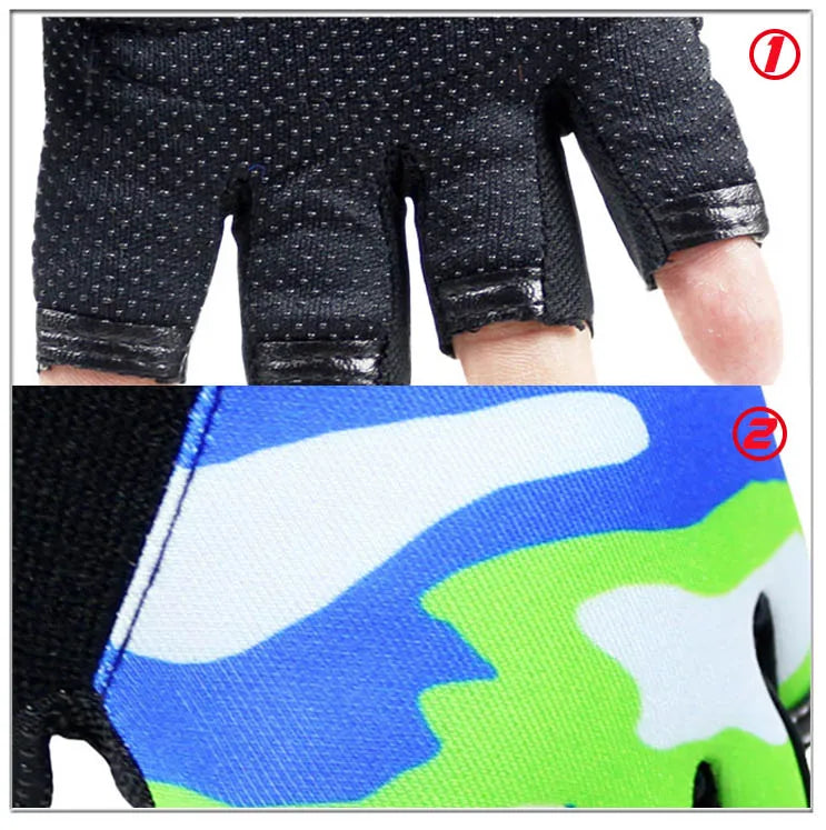 HOOLDW New Children Half Finger Gloves Fingerless Kids Gloves Non-Slip Ultrathin Outdoor Sport Breathable Gloves for Boys Girls